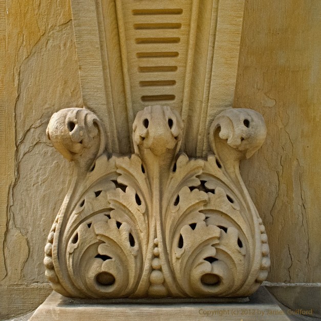 Photo: Sandstone carving from Wayne County Courthouse, Wooster, Ohio. Photo by James Guilford.