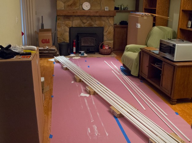 Photo: Mounding laid out for painting. Photo by James Guilford.