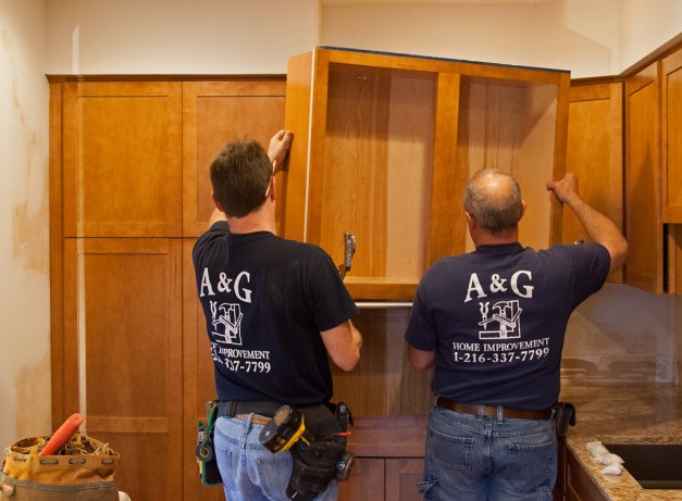 Photo: Large cabinet being installed. Photo by James Guilford.