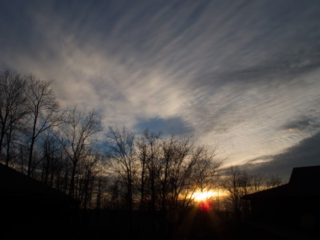 Photo: Cloudy sunset portends a change in weather. Photo by James Guilford.