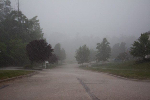 Photo: Wind-Driven Rain Pummels the Area. Photo by James Guilford.