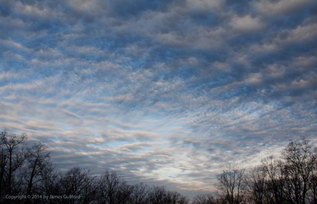 Photo: Intricate patters are seen in the clouds. Photo by James Guilford.