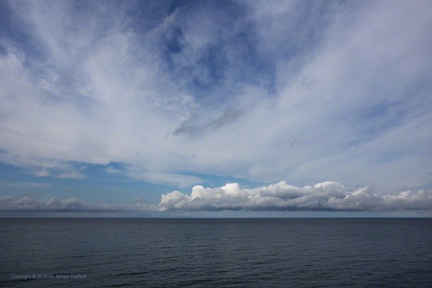Photo: A line of clouds over Lake Erie. Photo by James Guilford.