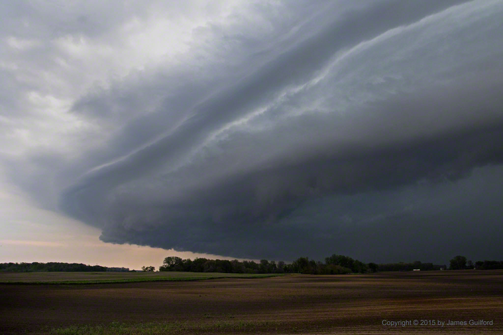 Photo: Shelf cloud of thunderstorm in Northwestern Ohio. Photo by James Guilford.