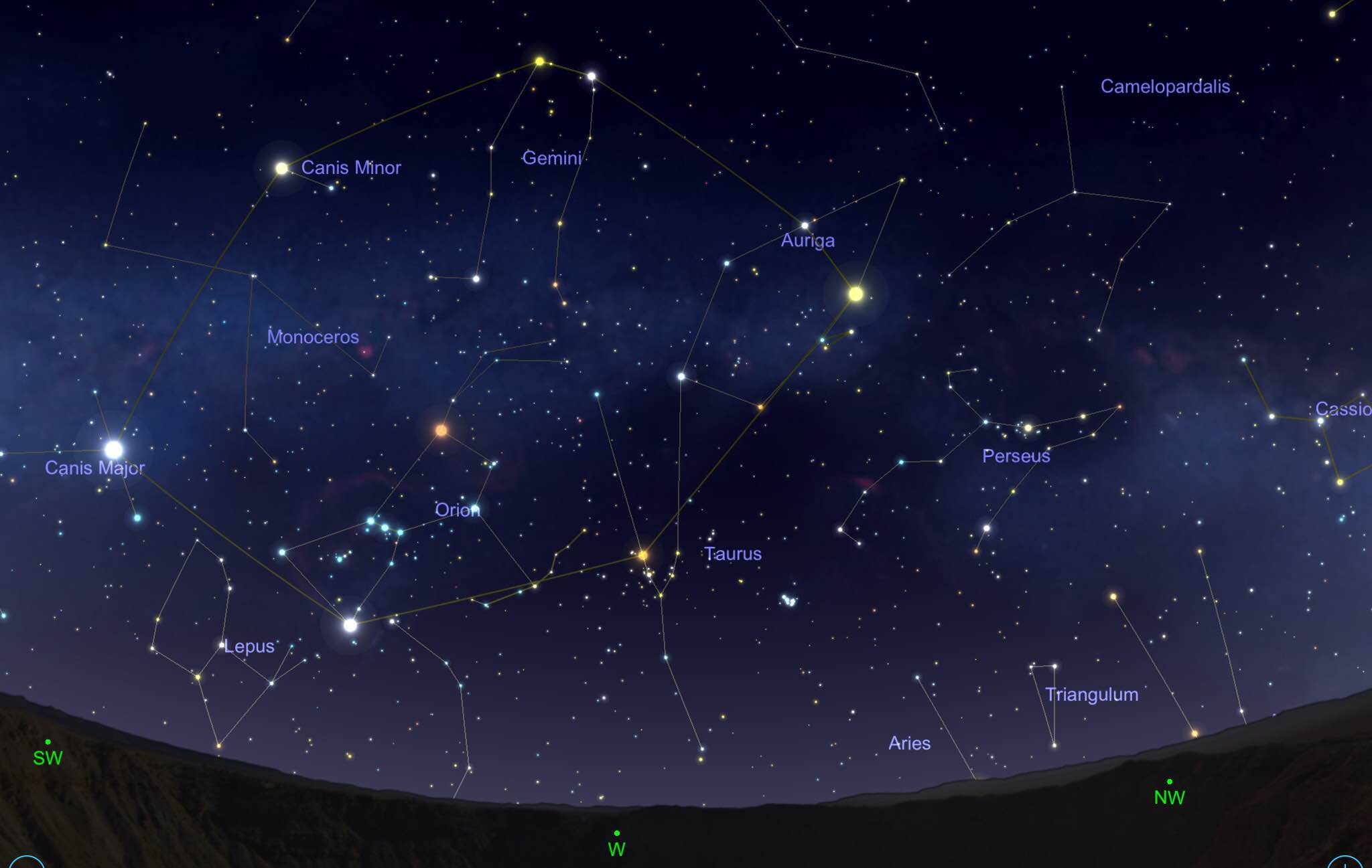 Image: Star Map - SkySafari Simulation