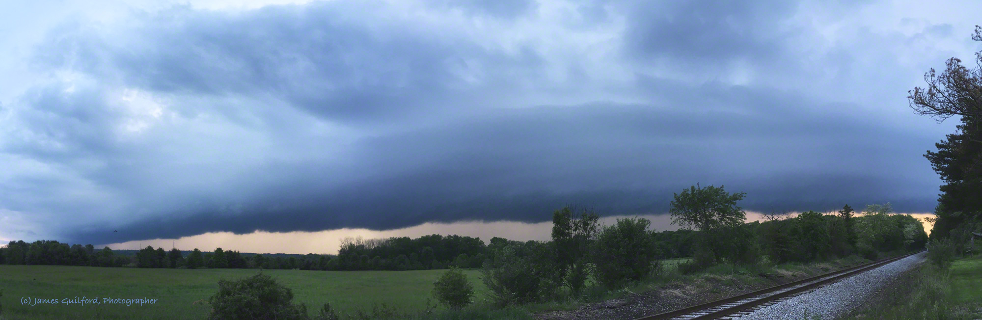 Photo: The leading edge of a thunderstorm - May 21, 2017. Photo by James Guilford.