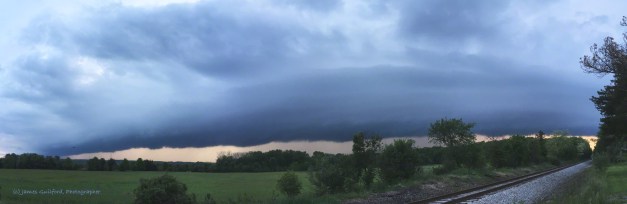 Photo: The leading edge of a thunderstorm - May 21, 2017. Photo by James Guilford.
