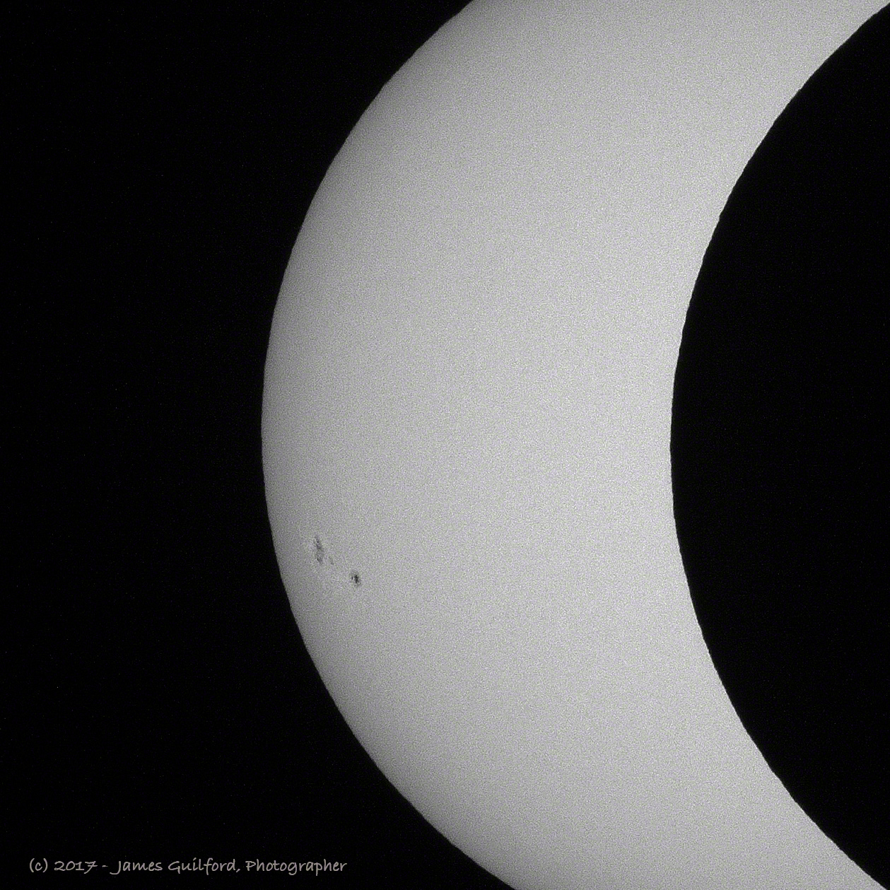 Photo: Lunar silhouette shows rough edge.