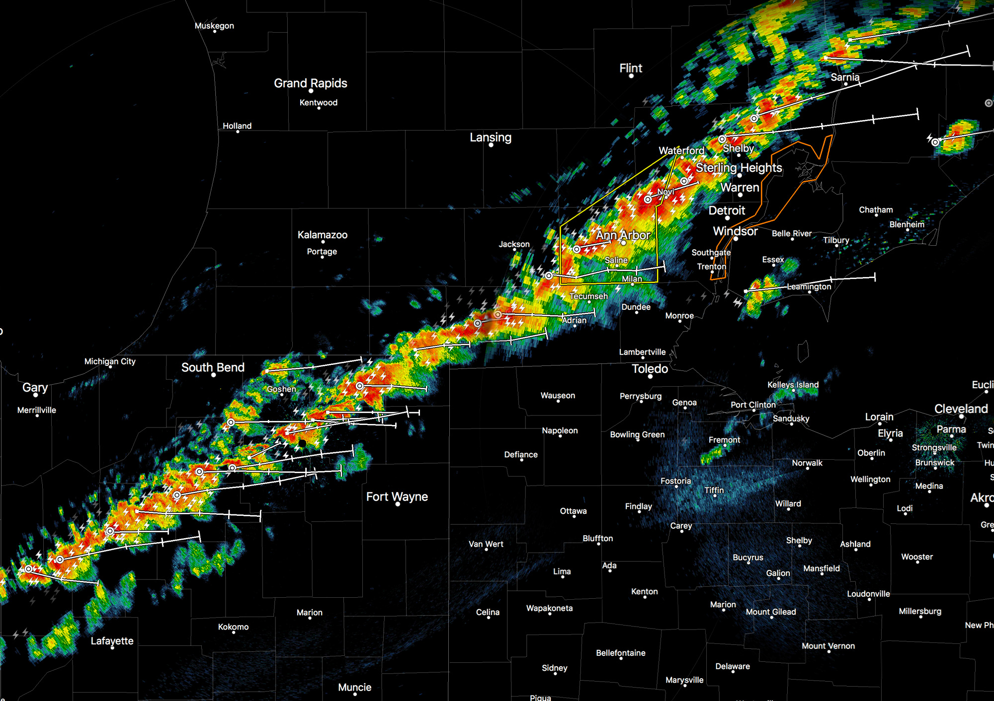Image: Radar Image of Line of Storms. September 4, 2017