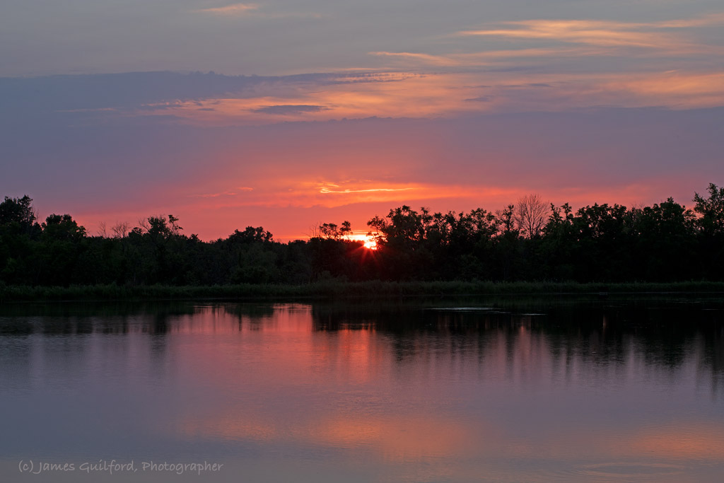 Photo: A Showy Sunset made Waiting for Meteors a Pleasure. Photo by James Guilford.