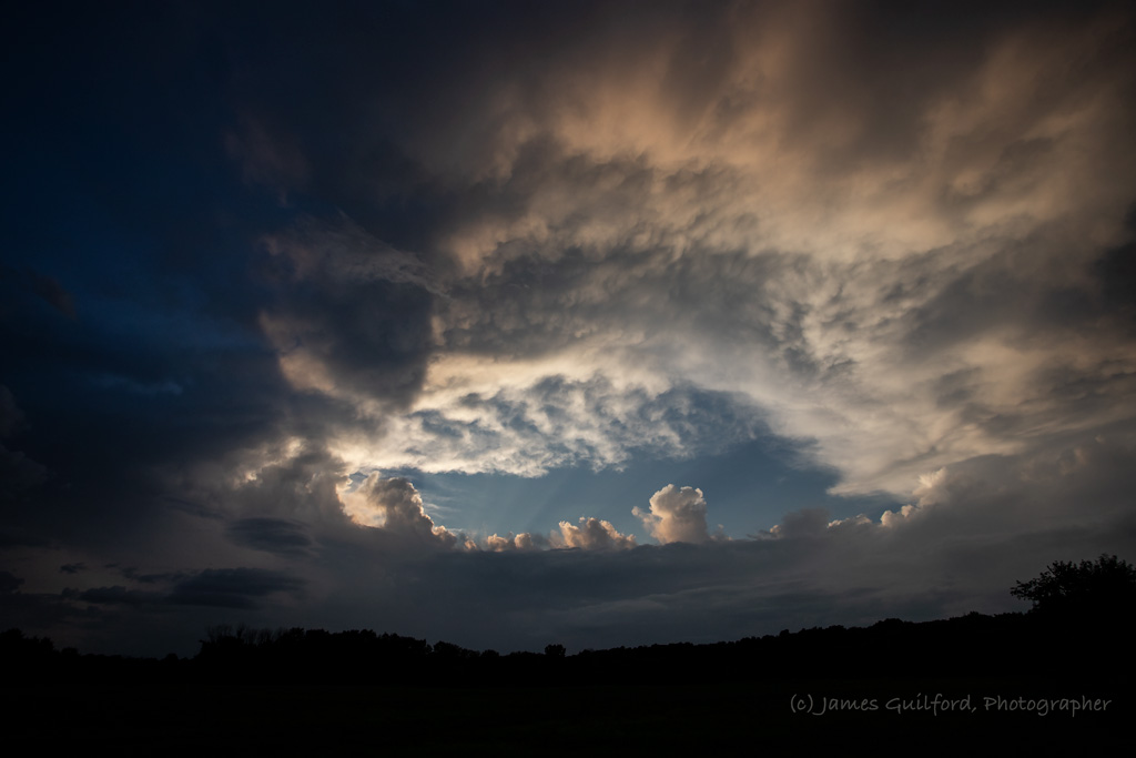 Photo: Maw of the Storm. Colors fading and clouds closing in. Photo by James Guilford.